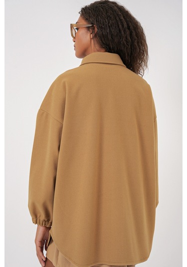 Bigdart 0674 Cepli Oversize Gömlek - Hardal HARDAL