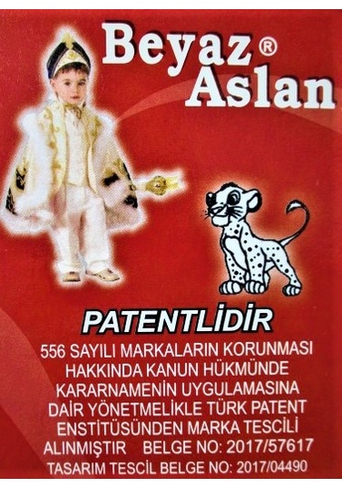 Beyaz Aslan Sünnet Külodu Kasık Koruyucu Takılabilen Külot