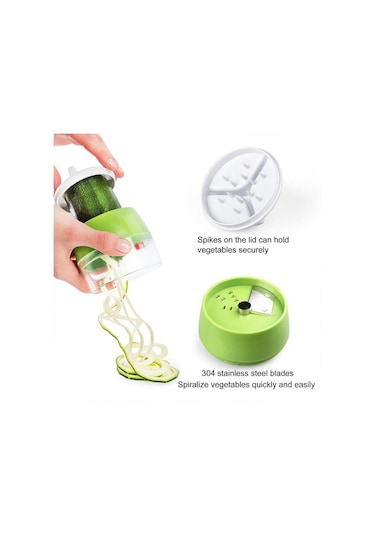Spiralizer Sebze Kesici El Tipi Yeşil 1 Adet Diğer