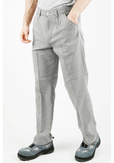 Uniprom Erkek Doktor Hemşire Aşçı Hizmetli Pantolon Alpaka Kumaş Kareli Siyah - Beyaz