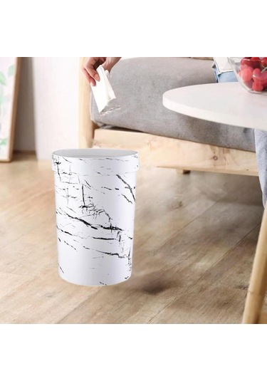 Suntek Çöp Kovası Banyo Oturma Odası 18cmx26cm-beyaz Beyaz