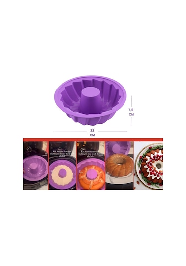 SİLİCOLİFE Airfryer Silikon Kek Kalıbı 22 CM - Hava Fritözleriyle Uyumlu – SL14