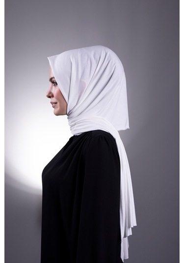 Krem Düz Klasik Şal Viskon Kumaş Likralı Penye 202101_40 Krem