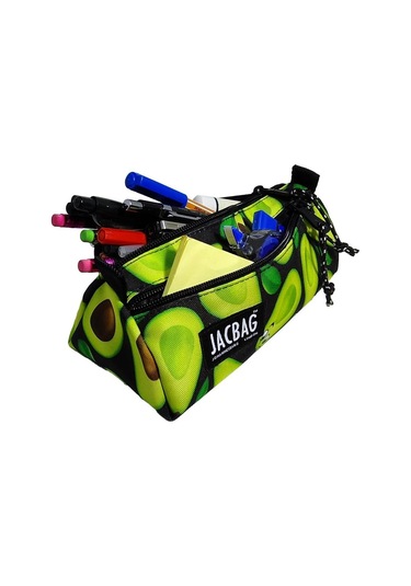 Jacbag Dual Prime İki Bölmeli Üçgen Avokado Yeşil Kız Çocuk/kadın Kalem Çantası Çok Renkli