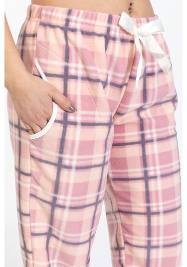 Kadın Polar Kışlık Eşofman Alt Waynap Polar Alt- Açık Pembe