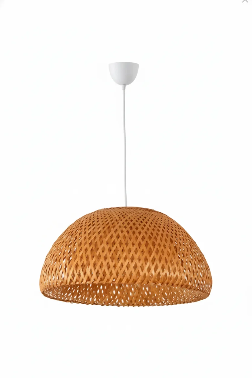 Bohem Bambu Boja Pendant Sarkıt Avize Lamba 35 Cm - Iskandinav, Modern, Bohem, Rattan Aydınlatma Bej