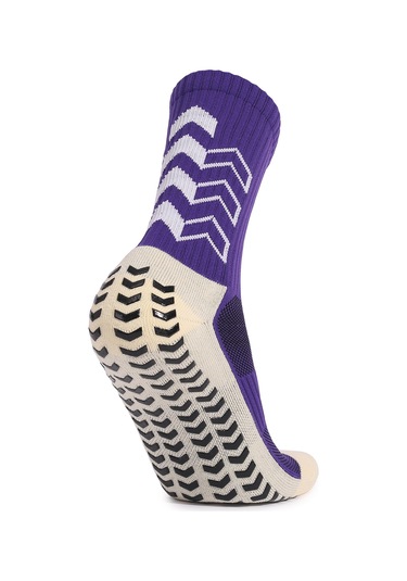 Monyee Spor Çorapları, Büyük Yastık Tabanlı, Kaymazsız Zemin Deseni, Geniş Lastik Manşet, Nefes Alıcı, Isı Emici, Unisex, Mor, Tek Çift Mor