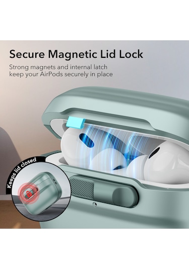 Apple AirPods Uyumlu Pro/pro 2 Halolock Magsafe Pulse Flicklock Kılıf Yeşil Yeşil