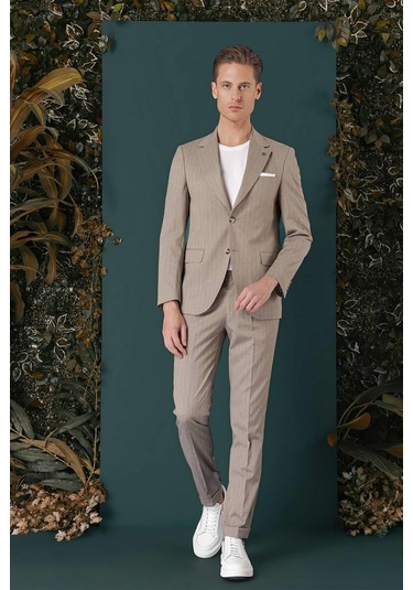 C 652 Slim Fit Bej Spor Ceket Bej