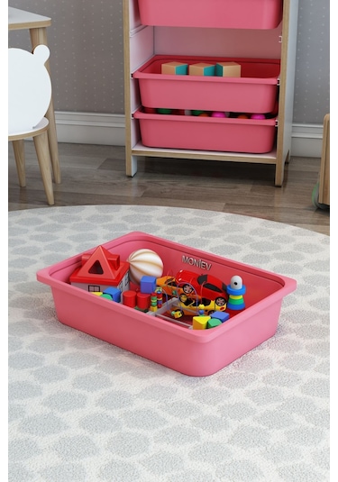 Montessori Oyuncak Dolabı Kutusu Saklama Kutusu Çocuklar İçin Aktivite Kutusu 6 Adet Pembe Pembe