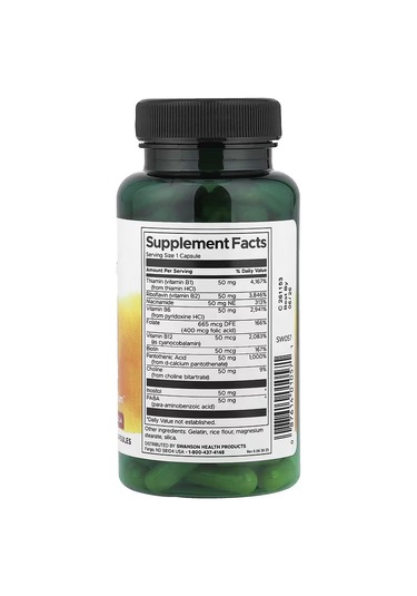 Swanson Balance B-50 Vitamin B Complex Energy And Metabolism 100 Caps