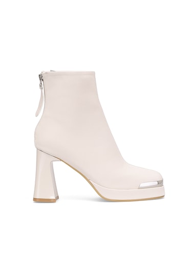 Guja 25k414-2 Kadın Hakiki Deri Topuklu Bot Bej Bej