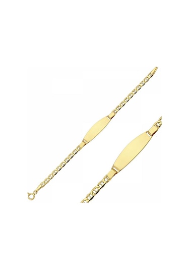 14 Ayar Altın Çocuk Bileklik Lazer Yazı Yazılır Sg476348 Sarı Altın