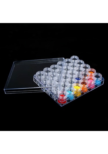 Ximistore9 30 Fıçıklı Şeffaf Depolama Kutusu - El Sanatları, Mücevher Ve Diamond Painting Aksesuarları İçin Ayrı Bölmeli Organizatör Şeffaf
