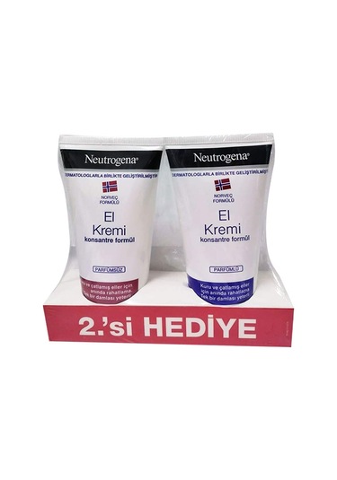 Neutrogena Konsantre Parfümsüz El Kremi 75 ML + Konsantre Parfümlü El Kremi 75 ML