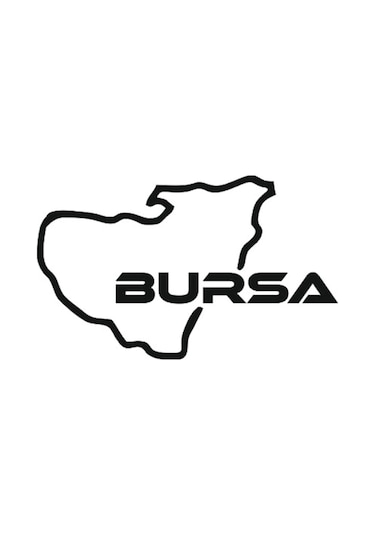 Bursa İl Haritası Sticker-miyrem Oto-motor-laptop-duvar-dekor 14 X 8 Cm