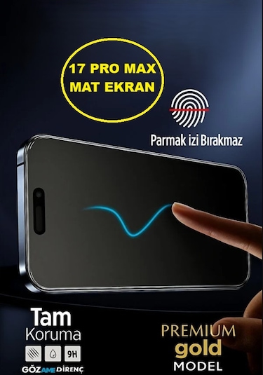 Apple iPhone 17 Pro Max Uyumlu Mat Ekran Koruyucu Seramik Nano Tam Kaplar