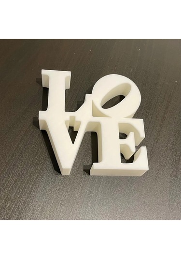 Love Yazılı Dekoratif Biblo Ve Masaüstü Ev Ofis Süs Eşyası Beyaz