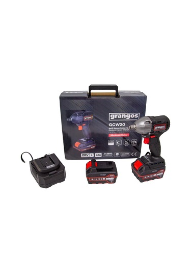 Grangos GCW20-F2 20V 5 Ah Çift Akülü Somun Sıkma Sökme 1/2 360 NM