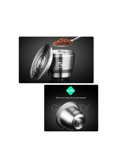 Yuntech01 304 Çelik Kahve Kapsülü Seti - Nespresso Uyumlu Yuvarlak Delik + Kaşık + Fırça + Toz Basma Çemberi Diğer