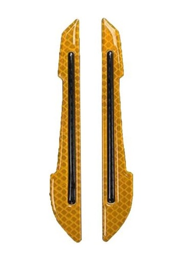 Sarı 1 Çift Anti-çarpışma Şerit Evrensel Araba Malzemeleri Güçlü Yapışma Otomatik Kaçınma Koruyucu Etiket Mini Anti-çizik