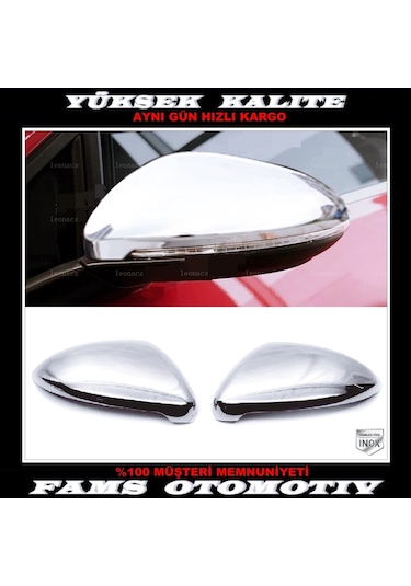 Vw Golf 7 Krom Ayna Kapağı 2 Prç. 2012-2019 Paslanmaz Çelik