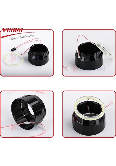 80mm-1pcs Buz Mavisi-led Angel Eyes Beyaz Kırmızı Mavi Sarı Moto Halo Halka Işık Angel's Eye Far Drl Gündüz Farı