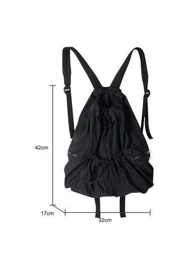 Dkııl Noıyb Kadın Erkek Naylon Sırt Çantası, Çoklu Cepler İle Su Siyah