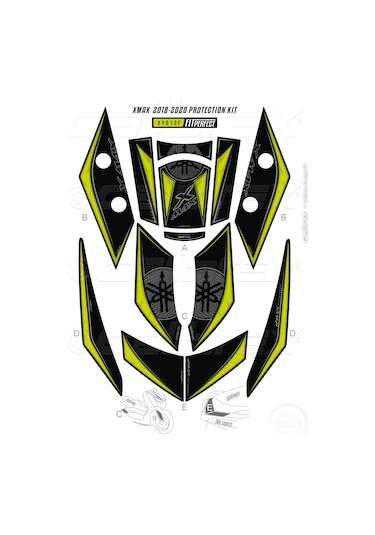 Yaaha Xmax 2018 2020 Flou Tank Pad Seti Xy013f