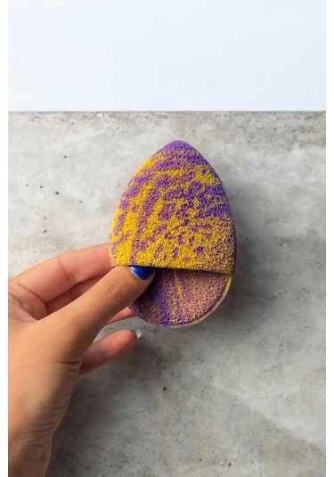 Caş Dekorasyon Yüz Temizleme Süngeri Mor - Sarı