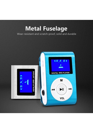 Kangvka Taşınabilir Metal Mp3 Çalar, Mini Lcd Ekran, 3.5mm Kulaklık Soketi, 32gb Tf Kart Desteği, 90mah Pil, Siyah