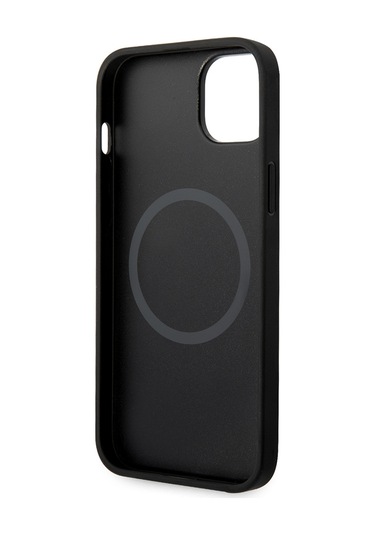 İphone Uyumlu 14 Plus Kılıf Ferrari Lisanslı Magsafe Uyumlu Karbon İtalyan Bayrak Dizayn Kapak Siyah