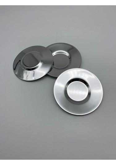 12'li Gold Ve Gümüş Paslanmaz Çelik Çay Tabağı Seti Pasct01 Gümüş