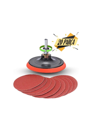 20 Parça Cırt Zımpara Seti + Matkap Aparatı 115 MM