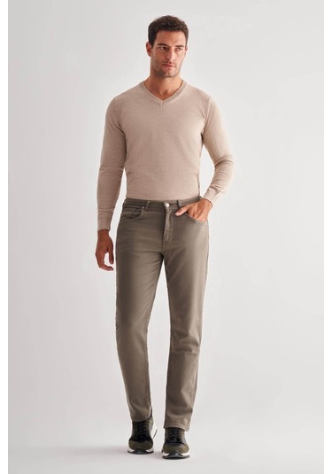 İmza 5 Cep Slim Fit Haki Erkek Pantolon 1003255322 Haki