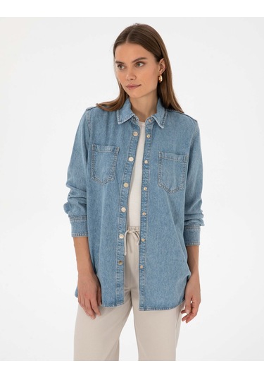 Pierre Cardin Kadın Açık Mavi Gömlek Jean 50314086-vr003 Açık Mavi