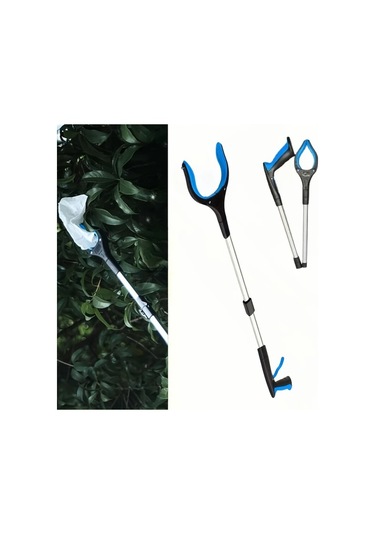 Xuweiwei Katlanabilir Alıcı Alet 3 Katlanabilir Model Mavi Hafif Alüminyum Uzatma Kolu Yaslilar Ve Hareket Engelliler Icin Ideal Kompakt Ev Aksesuari