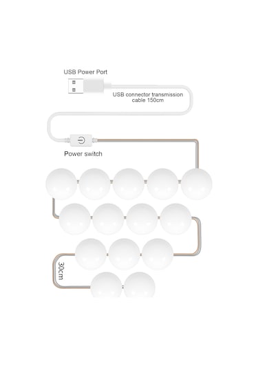 Qingmipy Led Makyaj Aynası Işığı - 3 Renk Tonu, Usb Dokunmatik, Sürekli Parlaklık Ayarlamalı 6 Lümpen