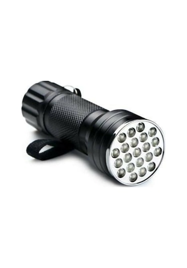 Uv Fener 21 Led Kehribar Oltu Taşı Kontrolü-Ultraviyole Mor Renk Siyah