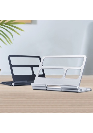 Novahub Katlanabilir Telefon Ve Tablet Standı - Dikey Saklama, Stabil Tasarım, Siyah/gümüş Katlanır Stand, Mükemmel Dayanıklılık, Kullanışlı Boyutlar