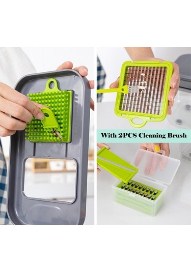 Maoyaya Sebze Manuel Konteynerli Kesici Gıda Fonksiyonlu Doğrayıcı, Doğrayıcı Doğrayıcı Çok Arada 22'si 1 Jf Gri