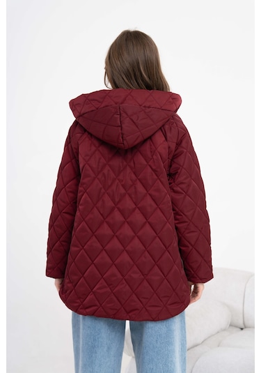 FTZ Women Ftz Kadın Kapitone Kaban Bordo 30966 Bordo