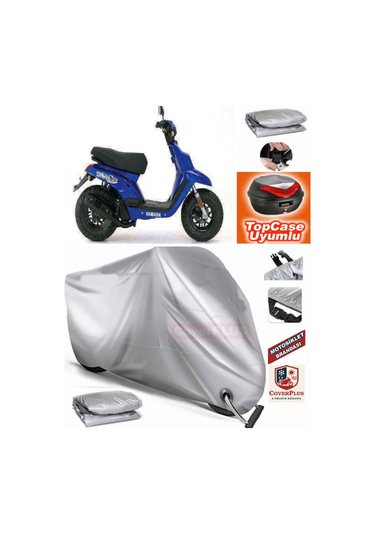 Coverplus Yamaha Bws 100 Branda Topcase Arka Çanta Uyumlu Motor Brandası Kilit Uyumlu