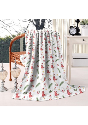 Noel Desenli 40x50 İnç Polar Battaniye, Yumuşak, Hafif Ve Kalın, Erkek, Kadın Ve Çocuk İçin Noel Ördek Baba Noel