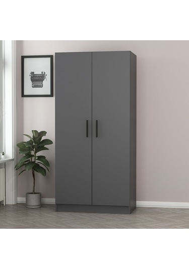 Minar Kale 2 Kapaklı Dolap Antrasit 210cm