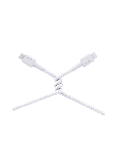 Aukey Cb-cd45-wh Pd Naylon Örgülü Type-c Type-c Şarj Kablosu 0.9m