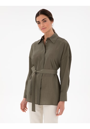 Pierre Cardin Kadın Haki Gömlek Desenli 50306501-vr027 Haki