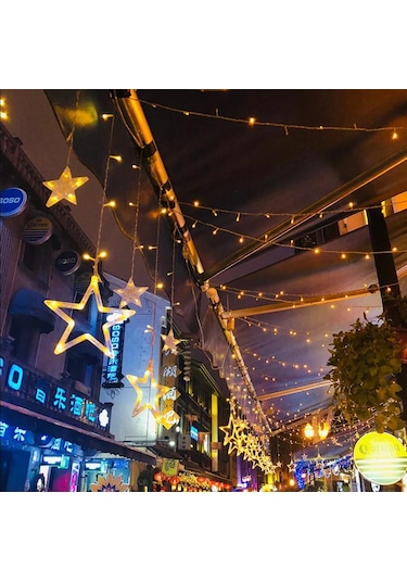 Yıldız LED Işık, Yılbaşı Süslemesi, Noel Işıkları, Mağaza Işıklan Sarı