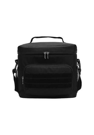 15l Isı Yalıtımlı Yemek Çantası - Sulu Geçirmez Oxford Kumaş, Çıkarılabilir Askı Kayışı, Sıcak-sojuk Tutar, Siyah Siyah Siyah