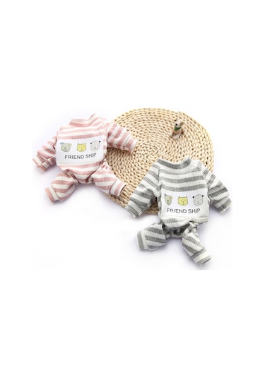 Geeksen Köpek Ev Giyimi Yazlık, Yumuşak Kumaş, Konforlu Uyku Giysisi, Gri, Büyüklük L, Evde Kullanıma İdeal, Bichon-teddy Dostu